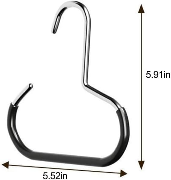 Belt/Scarf Hangers for Closet - 2 PCS Nonslip Space Saving Steel Tie Rings Holder Organizer for Hat, Neckties, Shawls Scarves, Veils, Pashminas Display(Black)