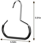 Belt/Scarf Hangers for Closet - 2 PCS Nonslip Space Saving Steel Tie Rings Holder Organizer for Hat, Neckties, Shawls Scarves, Veils, Pashminas Display(Black)