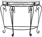 Console Table Decor Entryway Marble Scalloped Tables Behind,Half Moon Console TableFaux Marble Top Entryway Table with Ele Metal Scroll Legs SemiCle Accent Table for Hallway & Living Room (B