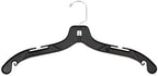 NAHANCO 2505HU Middle Heavy Weight Plastic Shirt Hanger, 17", Black with Chrome Hook (Pack of 50), Made in USA