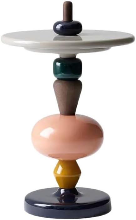 Fashionable and Creative Side Table, Mini Leisure Drink Table, Round Accent Table, Suitable for Living Rooms, Bedrooms and Balconies