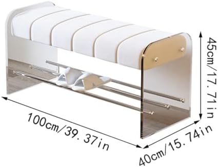 Foot Stool Light Luxury Creative Shoe Changing Stool Transparent Acrylic Bench Bedroom Cloakroom Simple Home Door Wearing Shoe Stool Entryway Bench(A,M 100cm)