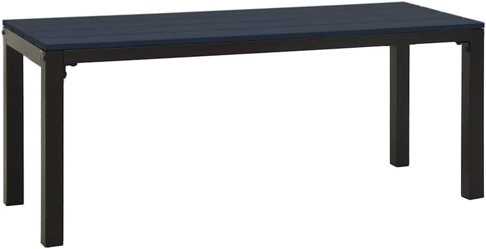 Vintage Garden Bench 3 Seater Outdoor Metal Seating Durable Steel Frame Rectangular Park Patio Yard Balcony Furniture Matte Black