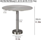 Space-Saving Wall-Mounted Round Table - Modern Stainless Steel Small Tray End Table for Coffee Shops & Booths - Ideal for Limited Spaces and Maximizing Efficiency