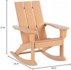 HDPE Shoreside Modern Rocking Poly Adirondack Chair (Set of 4),Teak