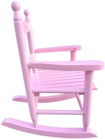 Modern Classic Toddler Rocker Chairs, Indoor & Outdoor Kids Rocking Chair for Children Ages 3-6, Solid Wood Children's Rocking Chair Suitable for Patio, Garden, Playroom, Balcony,Light Pink