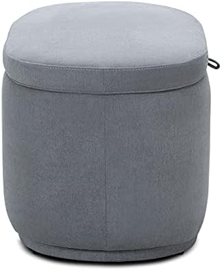 Nurture& The Ottoman Premium Quality Storage Ottoman for Nursery with Stain-Resistant Performance Fabric (Gray)
