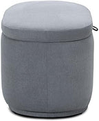 Nurture& The Ottoman Premium Quality Storage Ottoman for Nursery with Stain-Resistant Performance Fabric (Gray)