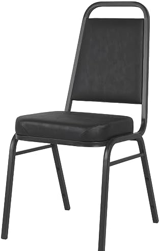CenPro Commercial Black Stacking Chair with Padded Seat | Restaurants, Banquets, Dining Halls | 4-Pack (32Q-090)