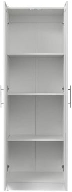 LUMISOL High Kitchen Pantry Cabinet with 2 Doors, Buffet Cupboards Sideboard with 3 Shelves, Kitchen Hutch for Living Room Dining Room, White