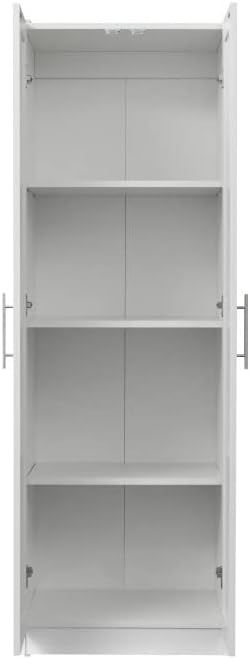 LUMISOL High Kitchen Pantry Cabinet with 2 Doors, Buffet Cupboards Sideboard with 3 Shelves, Kitchen Hutch for Living Room Dining Room, White