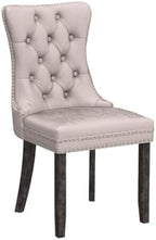 Velvet Dining Chairs Set of 4, Upholstered Dining Room Chairs with Ring Pull Trim and Button Back, Luxury Tufted Dining Chair for Living Room, Bedroom, Kitchen (Beige)