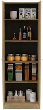 71" Tall Kitchen Pantry Cabinet with Storage, 2-Door Cupboard Credenza Bufffet Cabinet with Inner Shelves, Freestanding Kitchen Hutch for Living Room, Dining Room,Brown