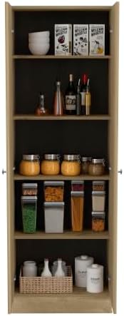 71" Tall Kitchen Pantry Cabinet with Storage, 2-Door Cupboard Credenza Bufffet Cabinet with Inner Shelves, Freestanding Kitchen Hutch for Living Room, Dining Room,Brown