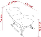 Leisure Single Sofa Rocker, Upgraded Breathable Glider with Removable Washable Seat Pad, Light Luxury Accent Chair for Bedroom Living Room & Small Space, Brown