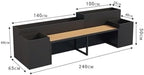 Black Metal Park Planter Bench with Raised Flower Box Seat for Outdoor Patio Garden Yard Lawn Balcony Durable Weather Resistant Steel Wood Seating Set for Backyard Relaxation Large Size