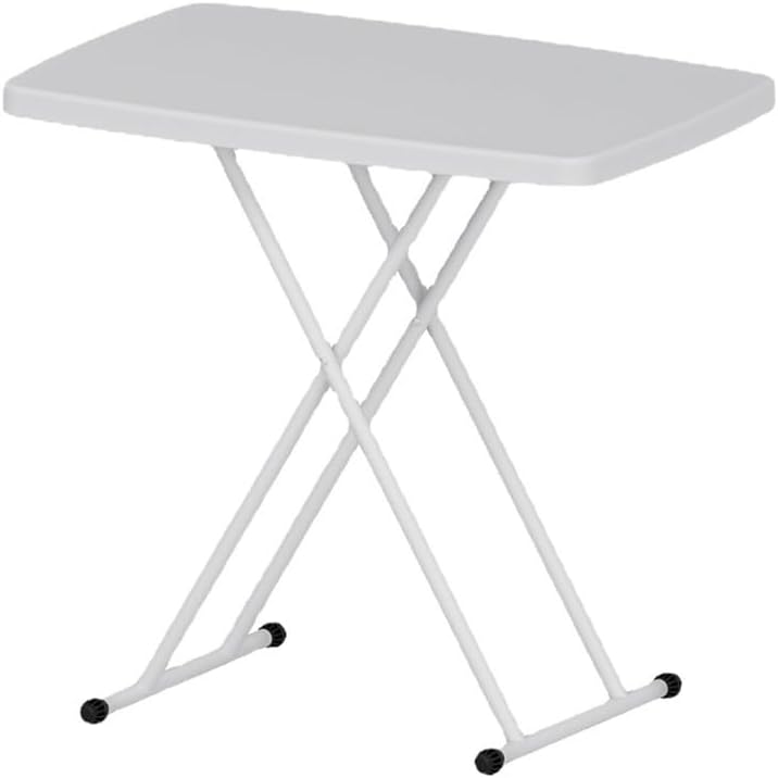 Garvee Folding Table, Plastic Personal Foldable Tables, Adjustable Rectangular Dining Table, Simple Bedside Square Table, for Party, Dining, Events, Picnic Indoor, Outdoor, Camping, 76 * 50Cm