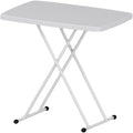 Garvee Folding Table, Plastic Personal Foldable Tables, Adjustable Rectangular Dining Table, Simple Bedside Square Table, for Party, Dining, Events, Picnic Indoor, Outdoor, Camping, 76 * 50Cm