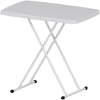 Garvee Folding Table, Plastic Personal Foldable Tables, Adjustable Rectangular Dining Table, Simple Bedside Square Table, for Party, Dining, Events, Picnic Indoor, Outdoor, Camping, 76 * 50Cm
