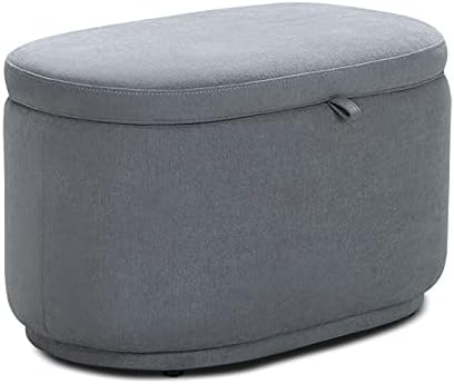 Nurture& The Ottoman Premium Quality Storage Ottoman for Nursery with Stain-Resistant Performance Fabric (Gray)
