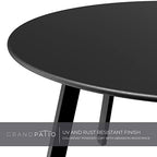 Grand Patio Round Steel Patio Coffee Table, Weather Resistant Outdoor Large Side Table, Black…