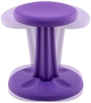 KORE Design Wobble Stool Chair, Girls + Boys Kid Desk Stools, Ergonomic Small Office Chairs, Flexible Seating for Active Child, ADD/ADHD, Classroom, School, Home, Kids (14in), Age 6-7 yrs, Purple