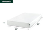 Zinus Green Tea Memory Foam Mattress 6 Inch, Pressure-Relieving Comfort & Full-Body Support, Naturally Fresh, Medium Firm Feel, CertiPUR-US & Oeko-TEX Certified Safe Materials, Twin