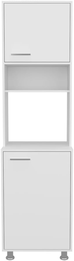 21.4" D*19.7" W*78.7" H Corner Freestanding Kitchen Pantry with 4 Shelves, 2 Single Doors, Rectangular Storage Cabinet, Modern Minimalist, for Living Room, Dining Room, White
