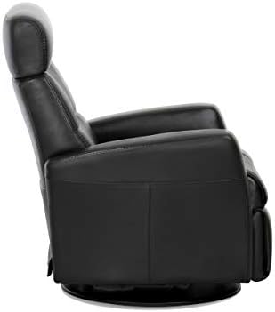 IMG Divani RG 325 Large Glider Relaxer Rocking Recliner Swivel Chair - Trend Sand Leather Manual Recline - Adjustable Headres