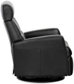 IMG Divani RG 325 Large Glider Relaxer Rocking Recliner Swivel Chair - Trend Sand Leather Manual Recline - Adjustable Headres