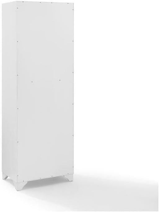 Maykoosh Pantry Cabinet - Distressed White Kitchen Storage - Adjustable Shelves & Drawer