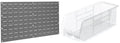 Akro-Mils 36"x19" Steel Wall Mount Louvered Panel with 12-Pack of 11"x4"x4" AkroBins Stackable Plastic Storage Bins (Clear), Organization Bundle for Garage, Workshop, Classroom