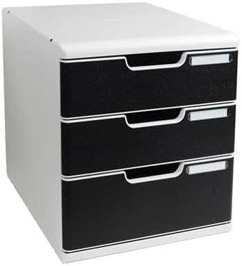 Exacompta Modulo A4 Office, 3 Closed Drawers - Light Grey/Black
