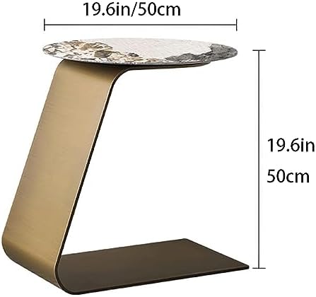 End Table Creative End Table Slate Carbon Steel Coffee Table Unique Side Table Sofa Bedroom Living Room Tray Table Modern Bedside Table Space-Saving, Black