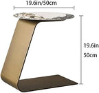 End Table Creative End Table Slate Carbon Steel Coffee Table Unique Side Table Sofa Bedroom Living Room Tray Table Modern Bedside Table Space-Saving, Black