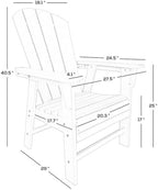 Costaelm Fire Pit Chairs, Outdoor Chair HDPE Adirondack Chair, Modern Patio Porch Chair, Front Porch Backyard Deck Outside Chairs, White