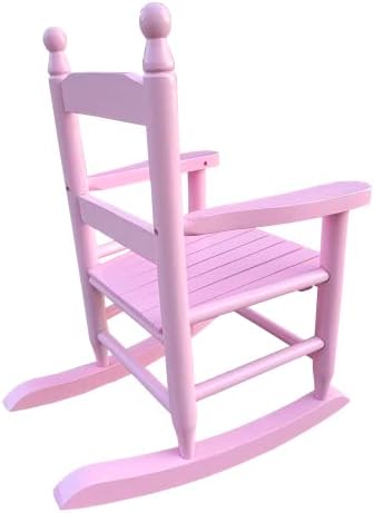 Modern Classic Toddler Rocker Chairs, Indoor & Outdoor Kids Rocking Chair for Children Ages 3-6, Solid Wood Children's Rocking Chair Suitable for Patio, Garden, Playroom, Balcony,Light Pink