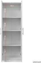 LUMISOL High Kitchen Pantry Cabinet with 2 Doors, Buffet Cupboards Sideboard with 3 Shelves, Kitchen Hutch for Living Room Dining Room, White