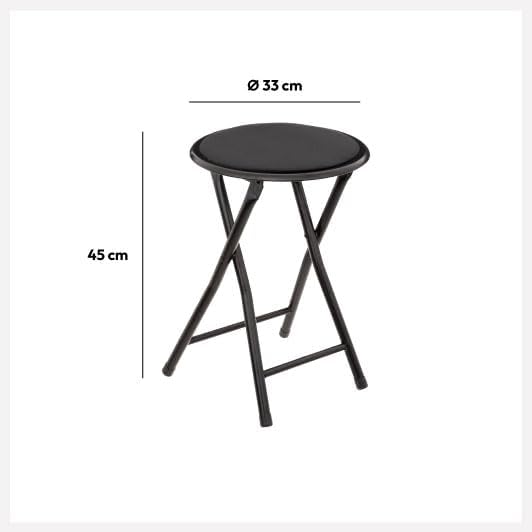 5five - Black Velvet Folding Stool