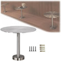 Space-Saving Wall-Mounted Round Table - Modern Stainless Steel Small Tray End Table for Coffee Shops & Booths - Ideal for Limited Spaces and Maximizing Efficiency