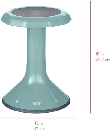 Wobble Sensory Stool, 18in Seat Height, Active Seating Chair for Students, Flexible Classroom Seating, Seafoam