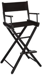 TLT Personalized Embroidered Contemporary 30 Inch Bar Height Black Frame Director's Chair - Light Pink