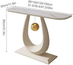 Console Table Decor Entryway Marble Scalloped Tables Behind,Console Table with Geometric Metal Frame for Entryway and Living Room