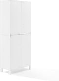 HomeStock Tall Kitchen Pantry Set - Stackable Storage Cabinets - White - 16" x 30" x 72"