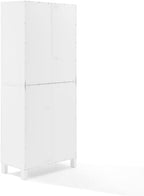 HomeStock Tall Kitchen Pantry Set - Stackable Storage Cabinets - White - 16" x 30" x 72"