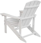 Flash Furniture Charlestown Poly Resin Adirondack Chair - White - All Weather - Indoor/Outdoor - Set of 2