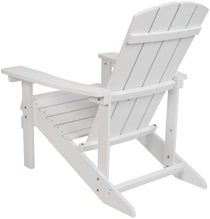 Flash Furniture Charlestown Poly Resin Adirondack Chair - White - All Weather - Indoor/Outdoor - Set of 2