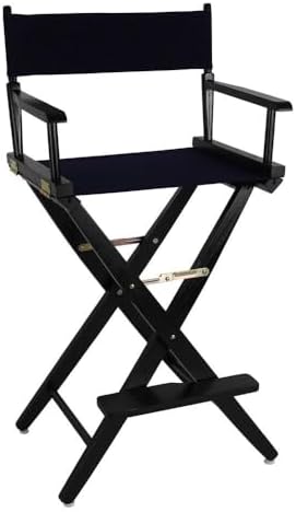American Trails Extra-Wide Premium 30" Director's Chair Black Frame with Black Canvas, Bar Height