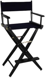 American Trails Extra-Wide Premium 30" Director's Chair Black Frame with Black Canvas, Bar Height