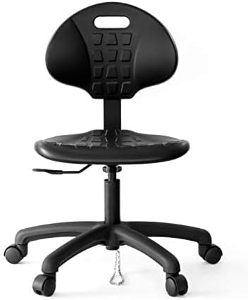 ESD Anti Static Ergonomic Polyurethane Chair Adjustable Height Heavy Duty Easy to Clean for Research, Laboratory and Cleanroom (.Standard Casters, Medium Chair)
